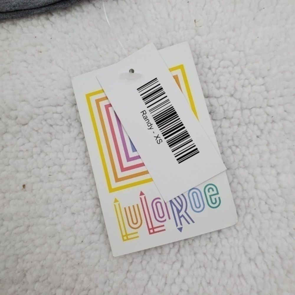 Lularoe Randy XS Raglan‎ Mod Retro Pattern Gray Blu - Picture 4 of 6